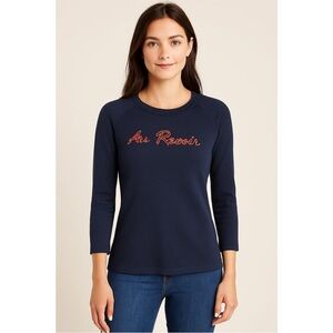 Banana Republic Navy Top with Red Script